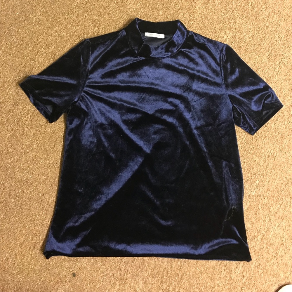 Zara Velvet royal blue top